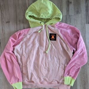 💚 Vintage Teddy Fresh neon streetwear colorblock Hoodie